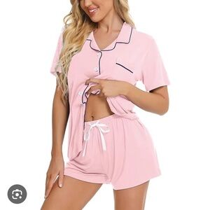 Pink Short Sleeve Pajama Set